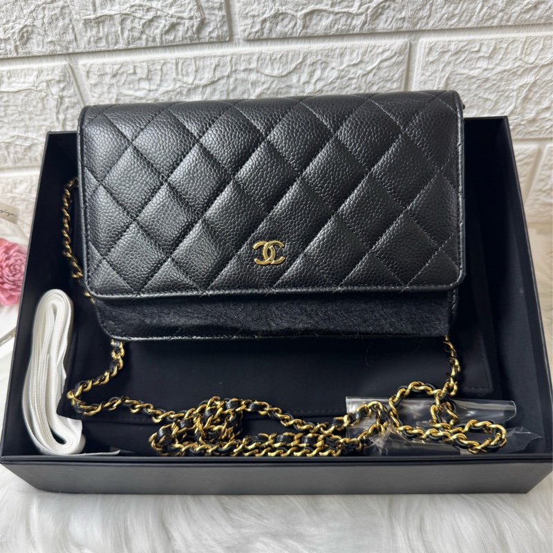 香奈兒經典woc顆粒牛皮-0