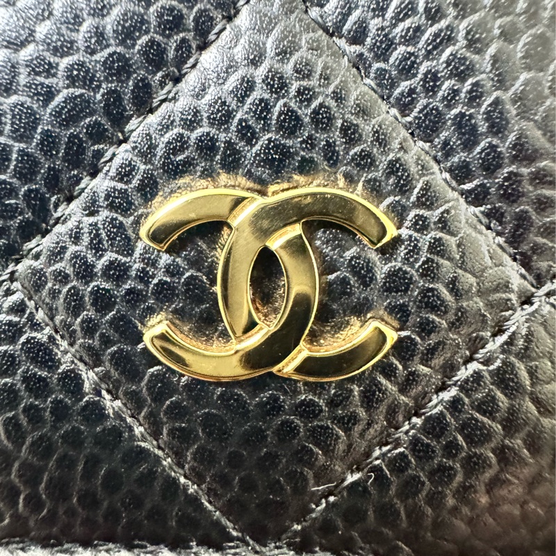 香奈兒經典woc顆粒牛皮-1