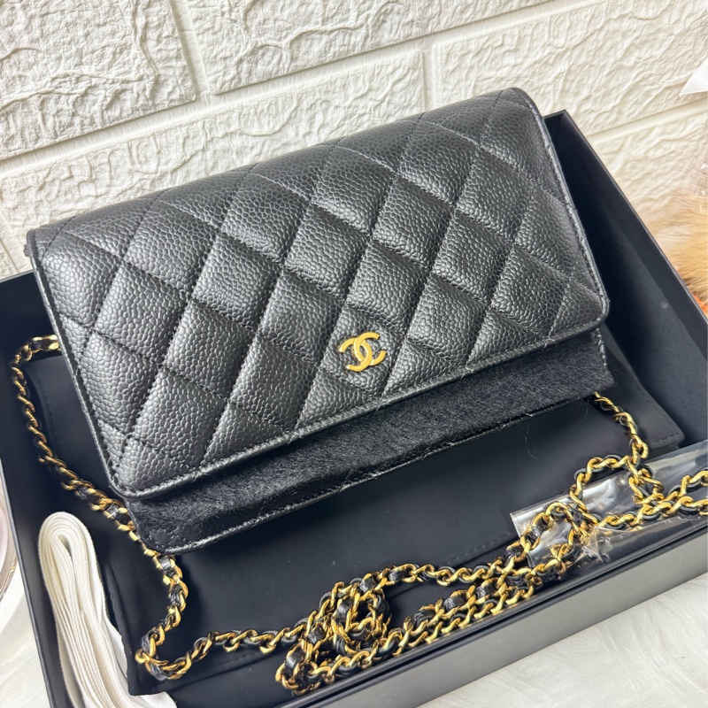 香奈兒經典woc顆粒牛皮-5