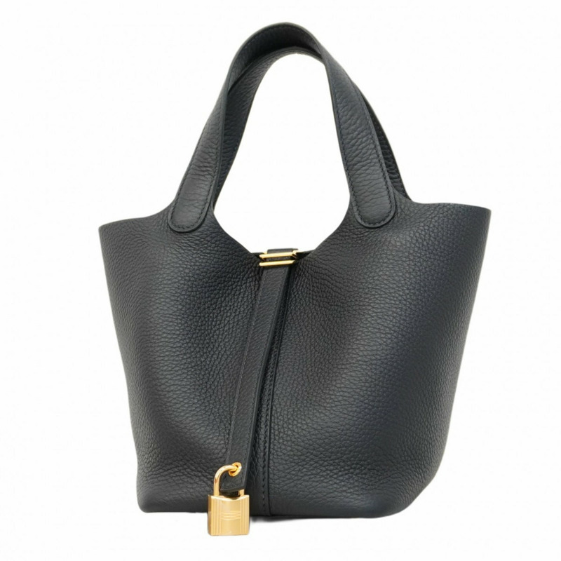 愛馬仕 Hermès Picotin Lock PM 手提包,Taurillon Clemence 藍色靛藍面料,飾有 U 字印記,女士款-0