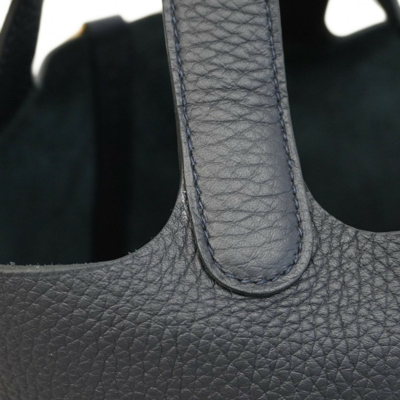 愛馬仕 Hermès Picotin Lock PM 手提包,Taurillon Clemence 藍色靛藍面料,飾有 U 字印記,女士款-7