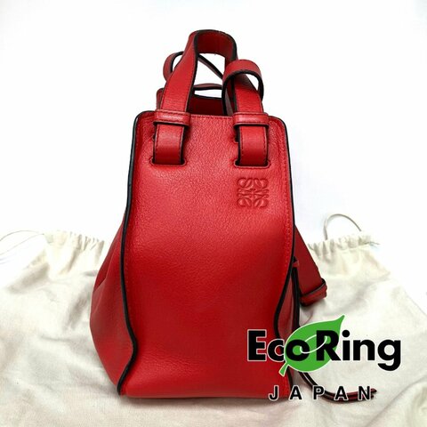 △ Loewe 羅意威 Hammock Red Calfskin Shoulder Bag 紅色小牛皮肩背袋 -257025039