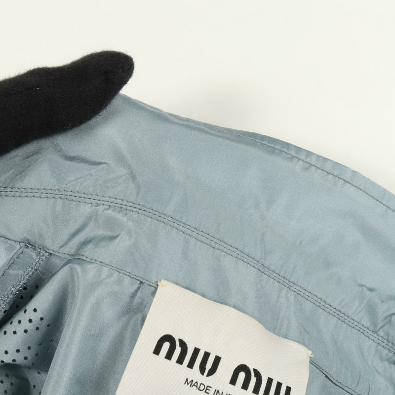 Miu Miu 迷你襯衫裙 #36 MF4806 尼龍科技絲綢 藍色 二手女裝-7