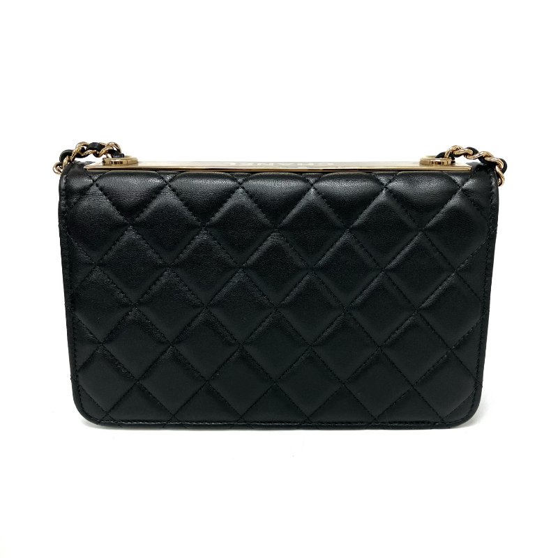 △ Chanel 香奈兒 Trendy Black Lambskin Gold Tone Metal Wallet On Chain 黑色小羊皮金色金屬鏈條銀包 -257024724-2