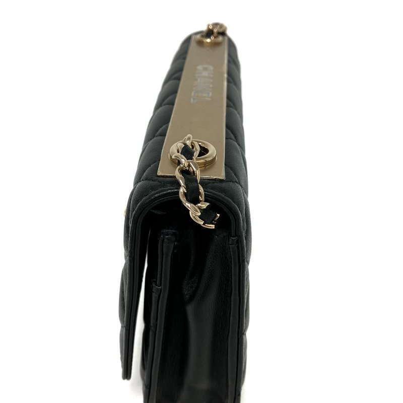 △ Chanel 香奈兒 Trendy Black Lambskin Gold Tone Metal Wallet On Chain 黑色小羊皮金色金屬鏈條銀包 -257024724-6
