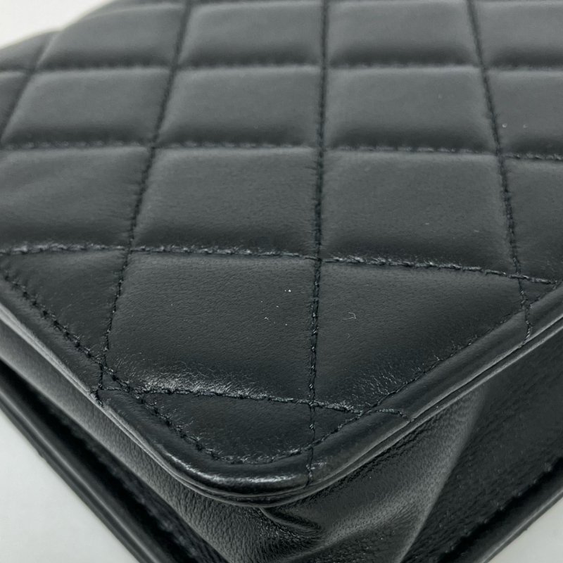 △ Chanel 香奈兒 Trendy Black Lambskin Gold Tone Metal Wallet On Chain 黑色小羊皮金色金屬鏈條銀包 -257024724-13