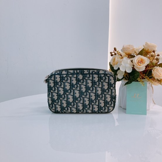 MS0448 Dior 迪奧 緹花布藍色斜肩包 Multifunctional Crossbody Oblique Jacquard Blue x PHW-2