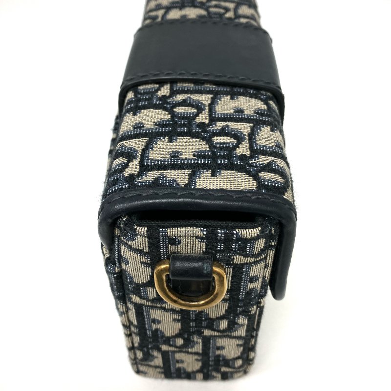 △ Christian Dior 迪奧 Montaigne 30 Navy, Beige Canvas, Calfskin Oblique Shoulder Bag 深藍色,米色帆布, 小牛皮肩背袋 -257024875-5