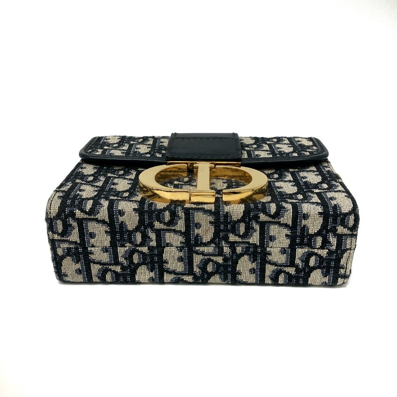 △ Christian Dior 迪奧 Montaigne 30 Navy, Beige Canvas, Calfskin Oblique Shoulder Bag 深藍色,米色帆布, 小牛皮肩背袋 -257024875-9