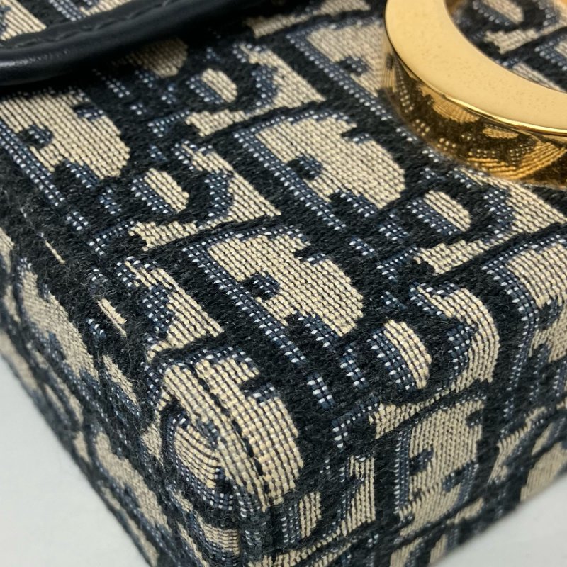 △ Christian Dior 迪奧 Montaigne 30 Navy, Beige Canvas, Calfskin Oblique Shoulder Bag 深藍色,米色帆布, 小牛皮肩背袋 -257024875-11