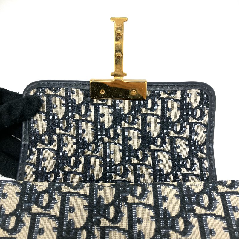 △ Christian Dior 迪奧 Montaigne 30 Navy, Beige Canvas, Calfskin Oblique Shoulder Bag 深藍色,米色帆布, 小牛皮肩背袋 -257024875-14