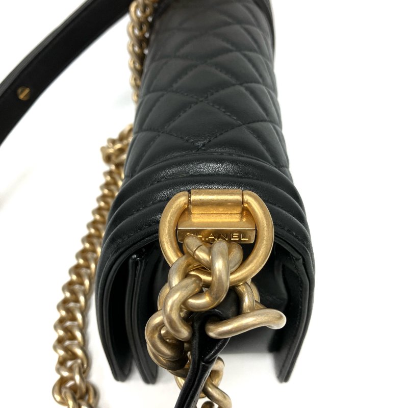 △ Chanel 香奈兒 Boy Black Calfskin Gold Tone Ruthenium-Finish Metal Chain Shoulder Bag No.22 A67085 黑色小牛皮金色鍍釕金屬鏈條肩背袋 No.22 A67085 -257025031-6