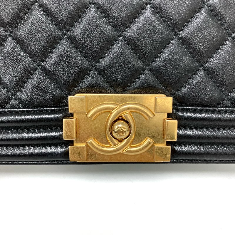 △ Chanel 香奈兒 Boy Black Calfskin Gold Tone Ruthenium-Finish Metal Chain Shoulder Bag No.22 A67085 黑色小牛皮金色鍍釕金屬鏈條肩背袋 No.22 A67085 -257025031-7