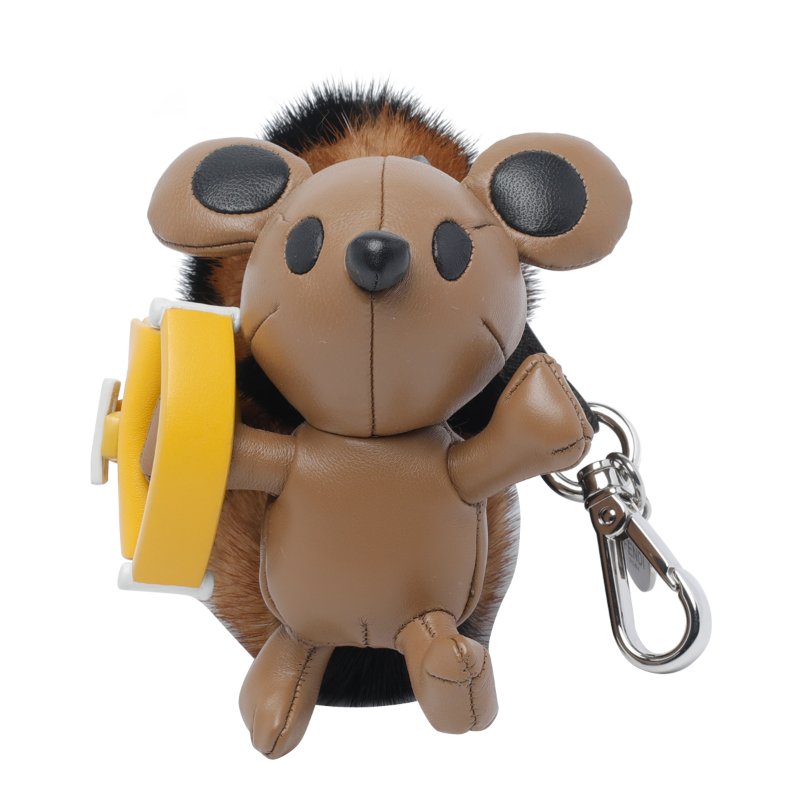 🎉新品好折扣✨Fendi 7AS410 Furette 拼色貂毛棕色造型吊飾-5