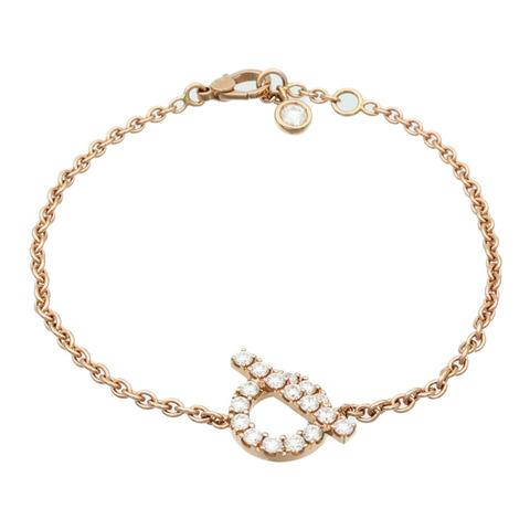HERMES 18K玫瑰金Finesse Bracelet鑽石手鏈