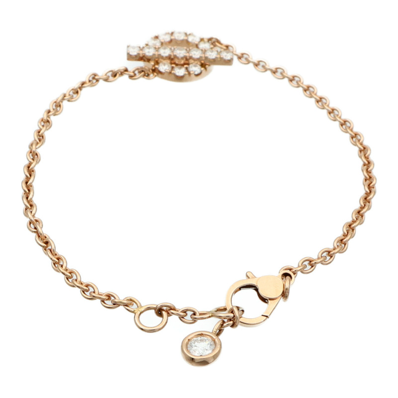 HERMES 18K玫瑰金Finesse Bracelet鑽石手鏈-2