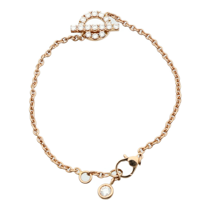 HERMES 18K玫瑰金Finesse Bracelet鑽石手鏈-3