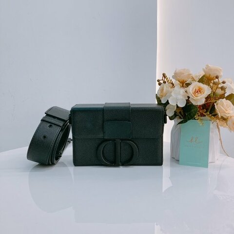 MS0446 Christian Dior迪奧 全黑 蒙田盒子包30 Montaigne Box Mini Calfskin Ultra Matte So Black