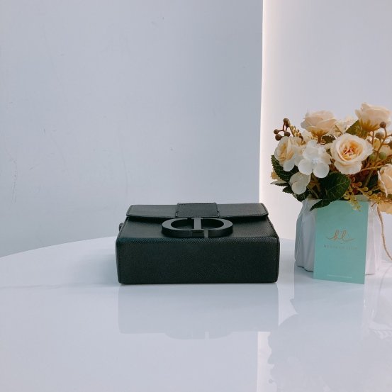 MS0446 Christian Dior迪奧 全黑 蒙田盒子包30 Montaigne Box Mini Calfskin Ultra Matte So Black-5