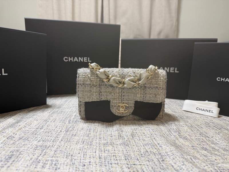 香奈兒chanel25b灰粗花呢-0