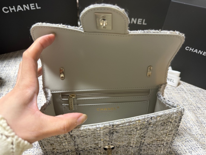 香奈兒chanel25b灰粗花呢-1