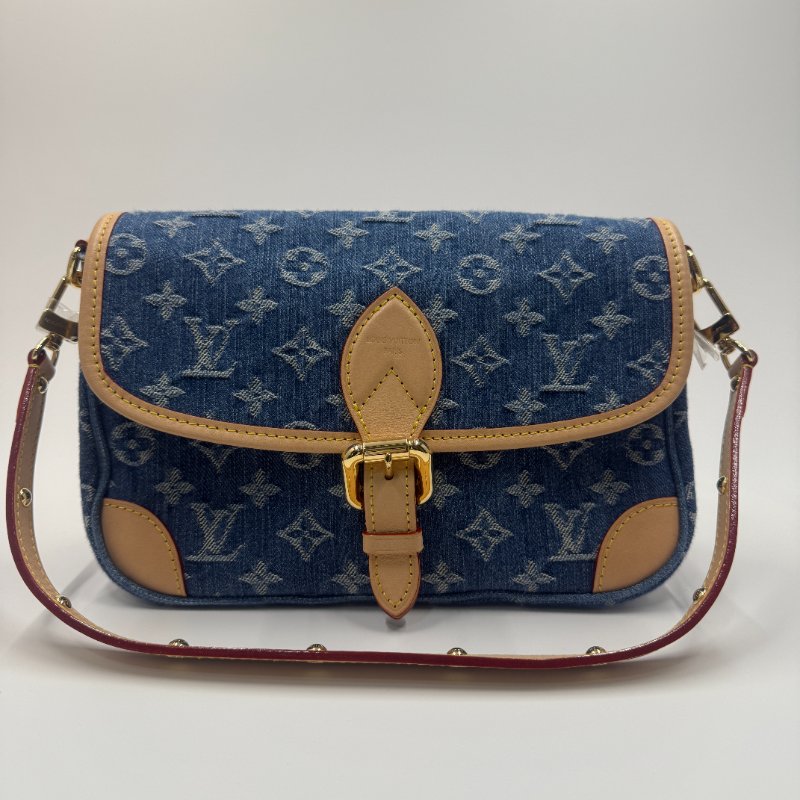 Louis Vuitton 路易威登 DIANE 丹寧牛仔單肩斜挎法棍包-0