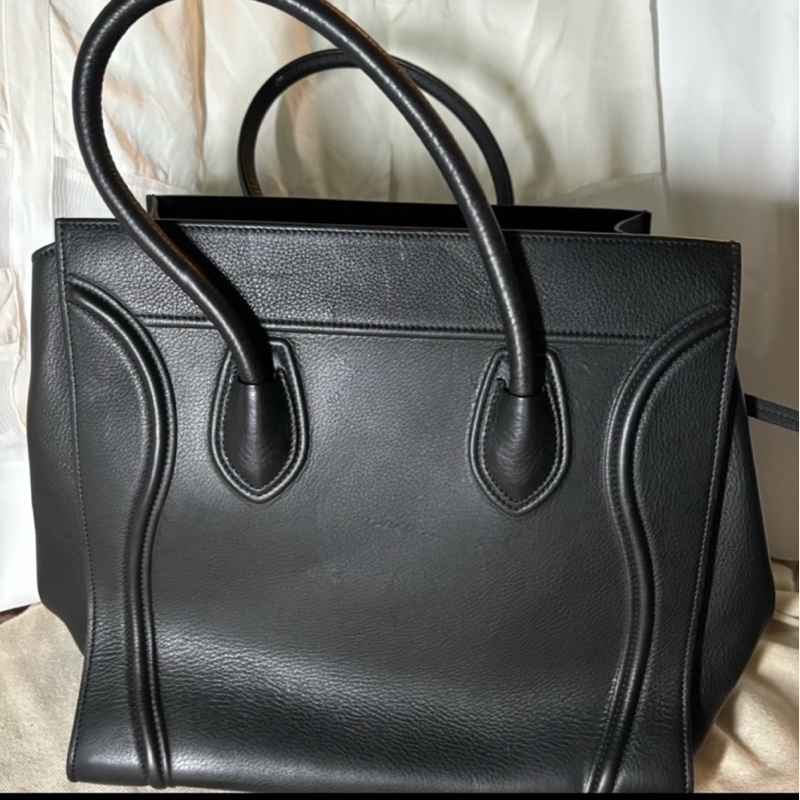 👜 Celine Luggage Phantom 黑色托特包 ✨ 經典大容量・日常耐用款 ✨-2