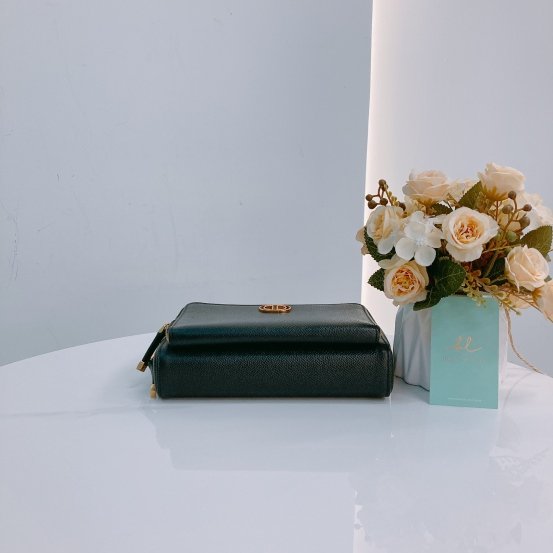 MS0451 Christian Dior 迪奧 黑色雙層拉鍊斜肩包 Double Pouch Crossbody Grained Calfskin Black-5