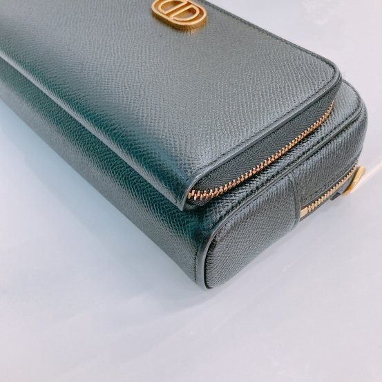 MS0451 Christian Dior 迪奧 黑色雙層拉鍊斜肩包 Double Pouch Crossbody Grained Calfskin Black-7