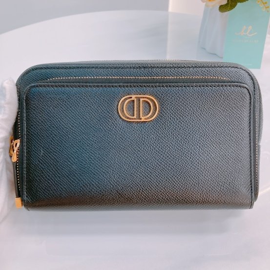 MS0451 Christian Dior 迪奧 黑色雙層拉鍊斜肩包 Double Pouch Crossbody Grained Calfskin Black-9