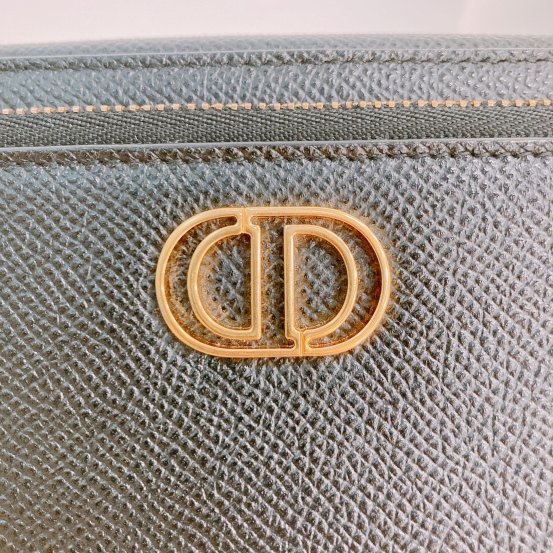 MS0451 Christian Dior 迪奧 黑色雙層拉鍊斜肩包 Double Pouch Crossbody Grained Calfskin Black-10