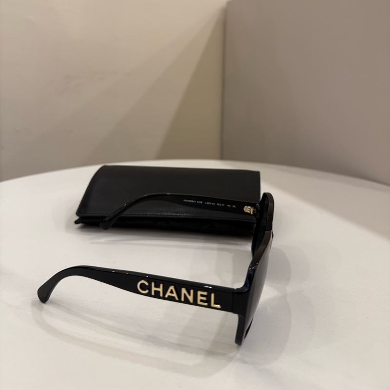 Chanel香奈兒 爆款金色logo墨鏡-1