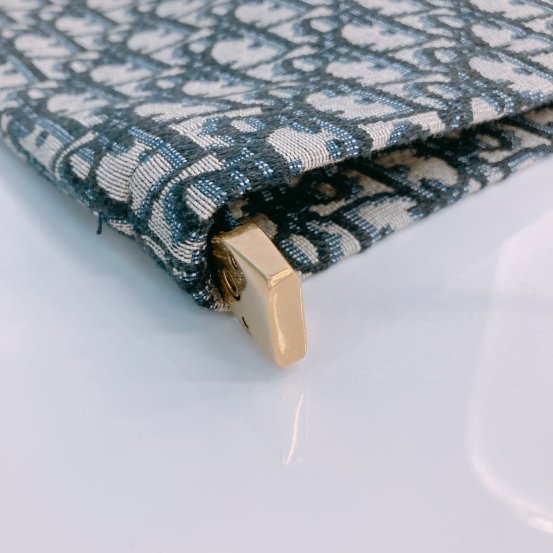 MS0453 Dior 迪奧 藍色老花手拿包 Pouch 29cm With Zipper Oblique Jacquard Blue-3