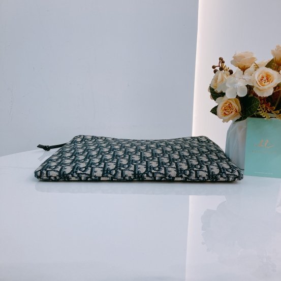 MS0453 Dior 迪奧 藍色老花手拿包 Pouch 29cm With Zipper Oblique Jacquard Blue-9