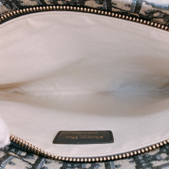 MS0453 Dior 迪奧 藍色老花手拿包 Pouch 29cm With Zipper Oblique Jacquard Blue-13