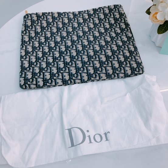 MS0453 Dior 迪奧 藍色老花手拿包 Pouch 29cm With Zipper Oblique Jacquard Blue-15