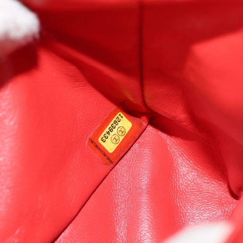 【日本直送】香奈兒 (CHANEL) 絎縫鏈條單肩包 羊皮 橙色 金色 CC 標誌 Auth 130487A-27