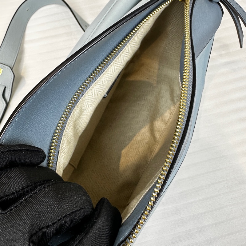 99新 羅意威/Loewe Puzzle Bag 小號藍色拼色幾何包手提斜背包 小牛皮24x16.5x10.5cm-8