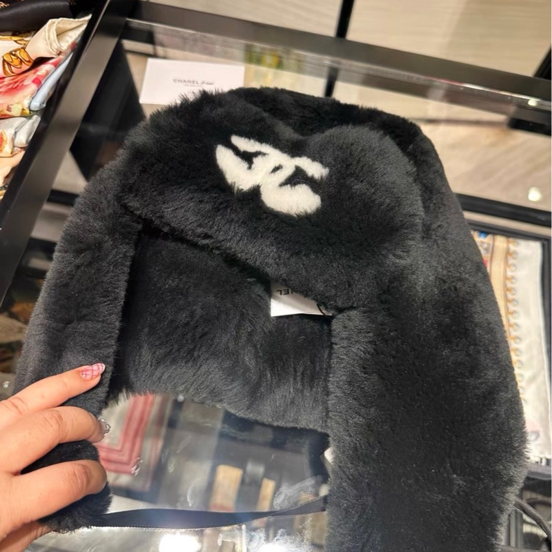 Chanel香奈兒25N滑雪系列雷鋒帽黑色M-2