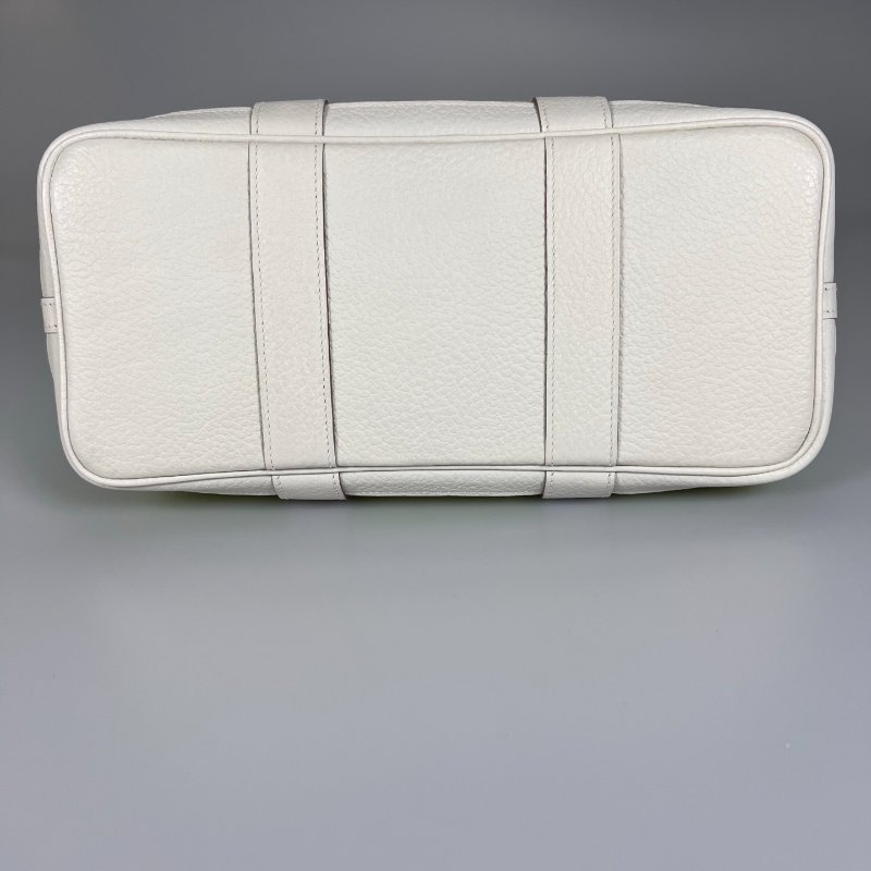 HERMES Y刻 白/綠拚色帆布GP30手提包-4