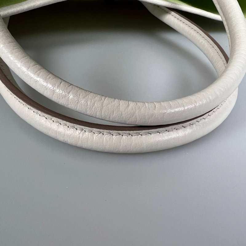 HERMES Y刻 白/綠拚色帆布GP30手提包-7