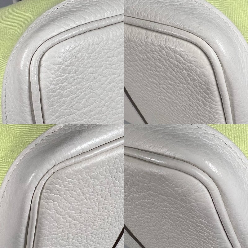 HERMES Y刻 白/綠拚色帆布GP30手提包-8