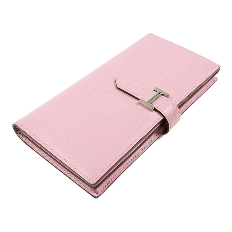 HERMES Epsom皮革Bearn W Snap銀扣長錢包-2