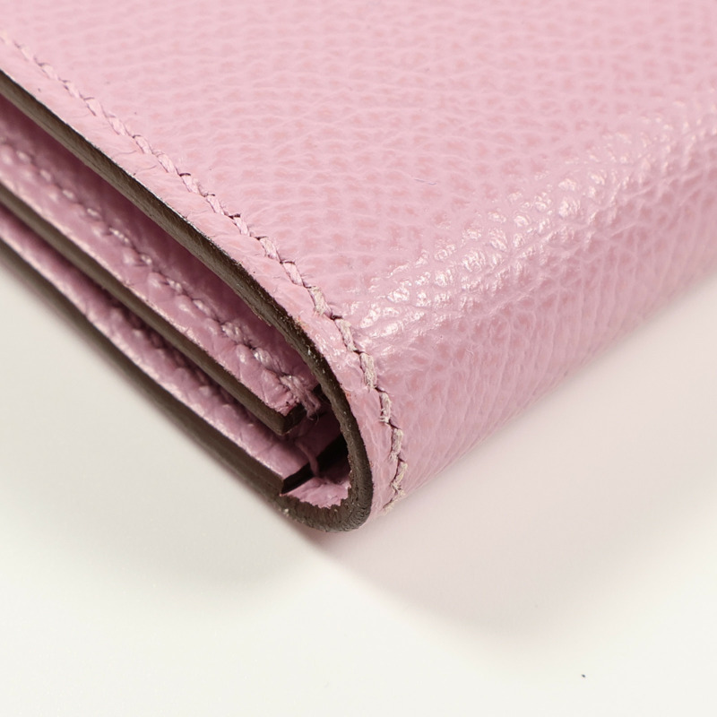 HERMES Epsom皮革Bearn W Snap銀扣長錢包-8