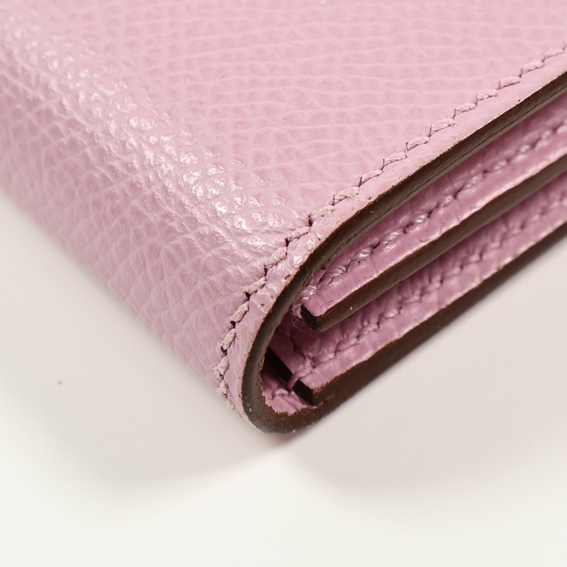 HERMES Epsom皮革Bearn W Snap銀扣長錢包-9