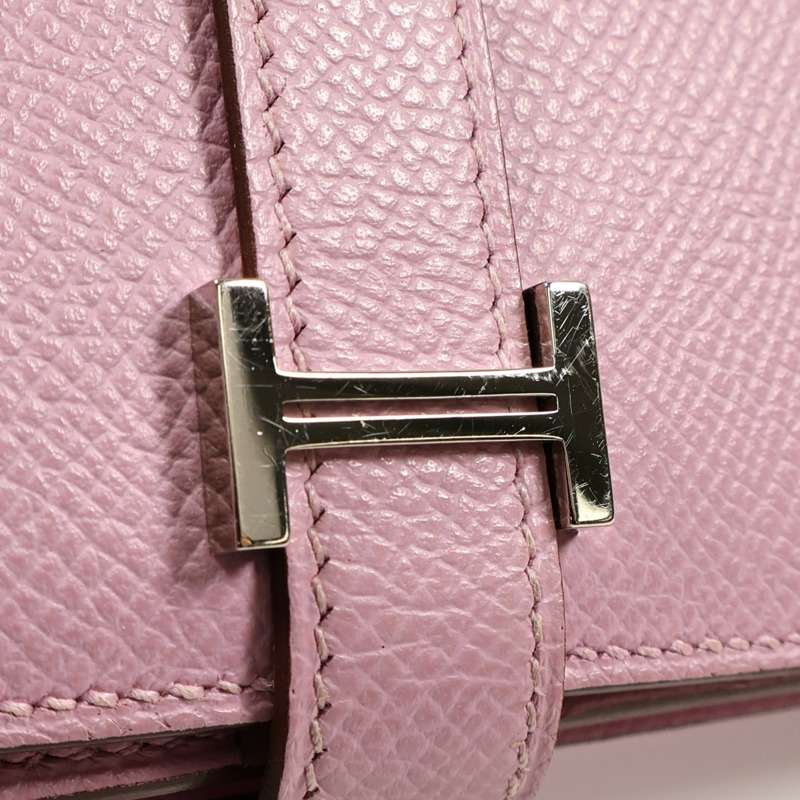 HERMES Epsom皮革Bearn W Snap銀扣長錢包-10