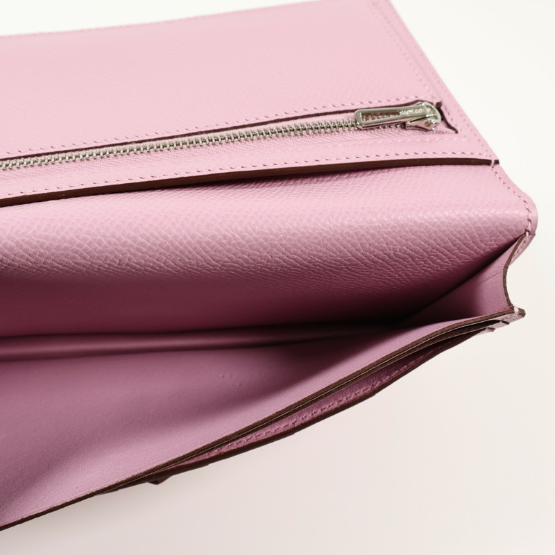 HERMES Epsom皮革Bearn W Snap銀扣長錢包-12