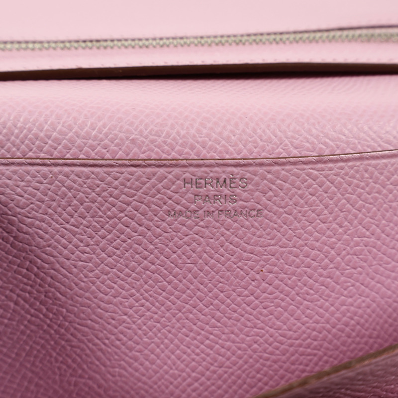 HERMES Epsom皮革Bearn W Snap銀扣長錢包-13
