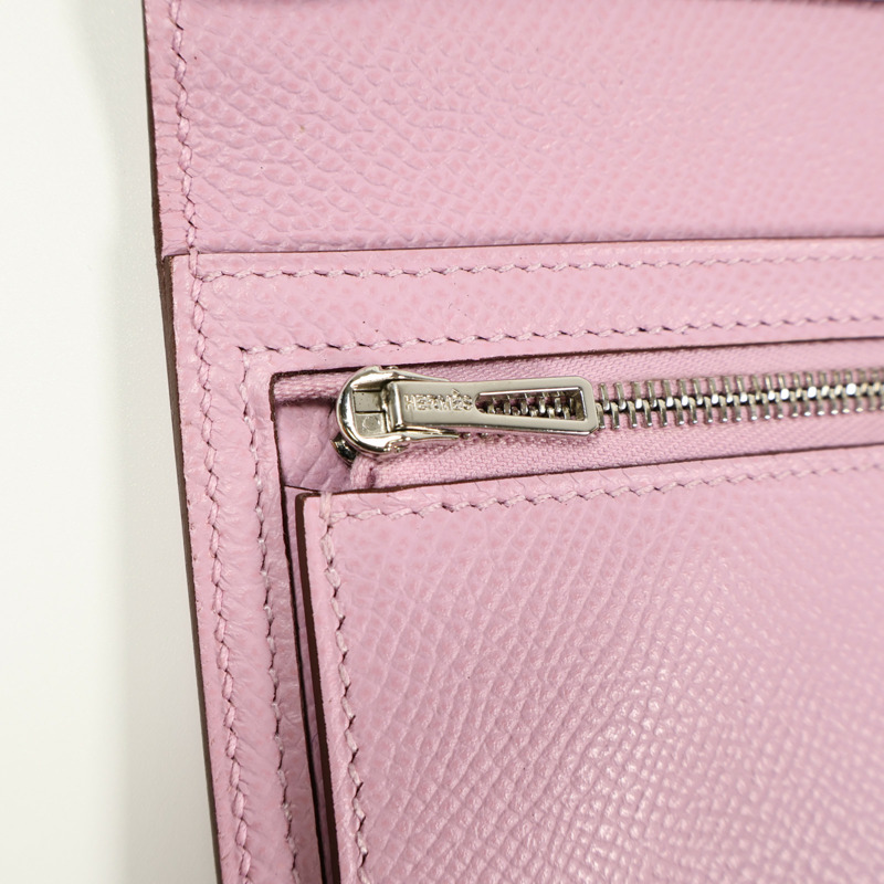 HERMES Epsom皮革Bearn W Snap銀扣長錢包-14