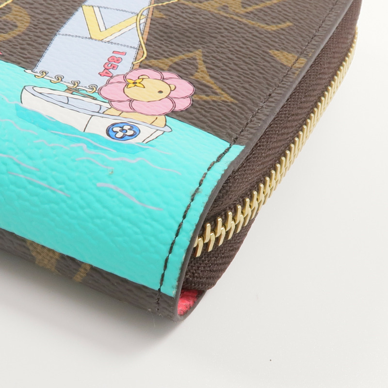 LOUIS VUITTON Monogram Vivienne Holiday Zippy Wallet金扣長錢包-10
